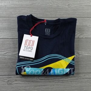 NEW Topo Designs T Shirt Mens Small Classic Casual Coors Light Organic Cotton